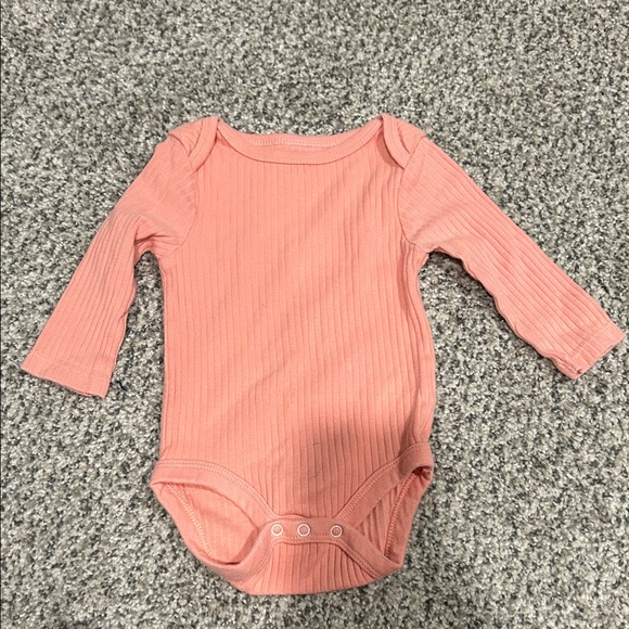 Cloud Island Coral Ribbed Long Sleeve Bodysuit - Picture 1 of 2